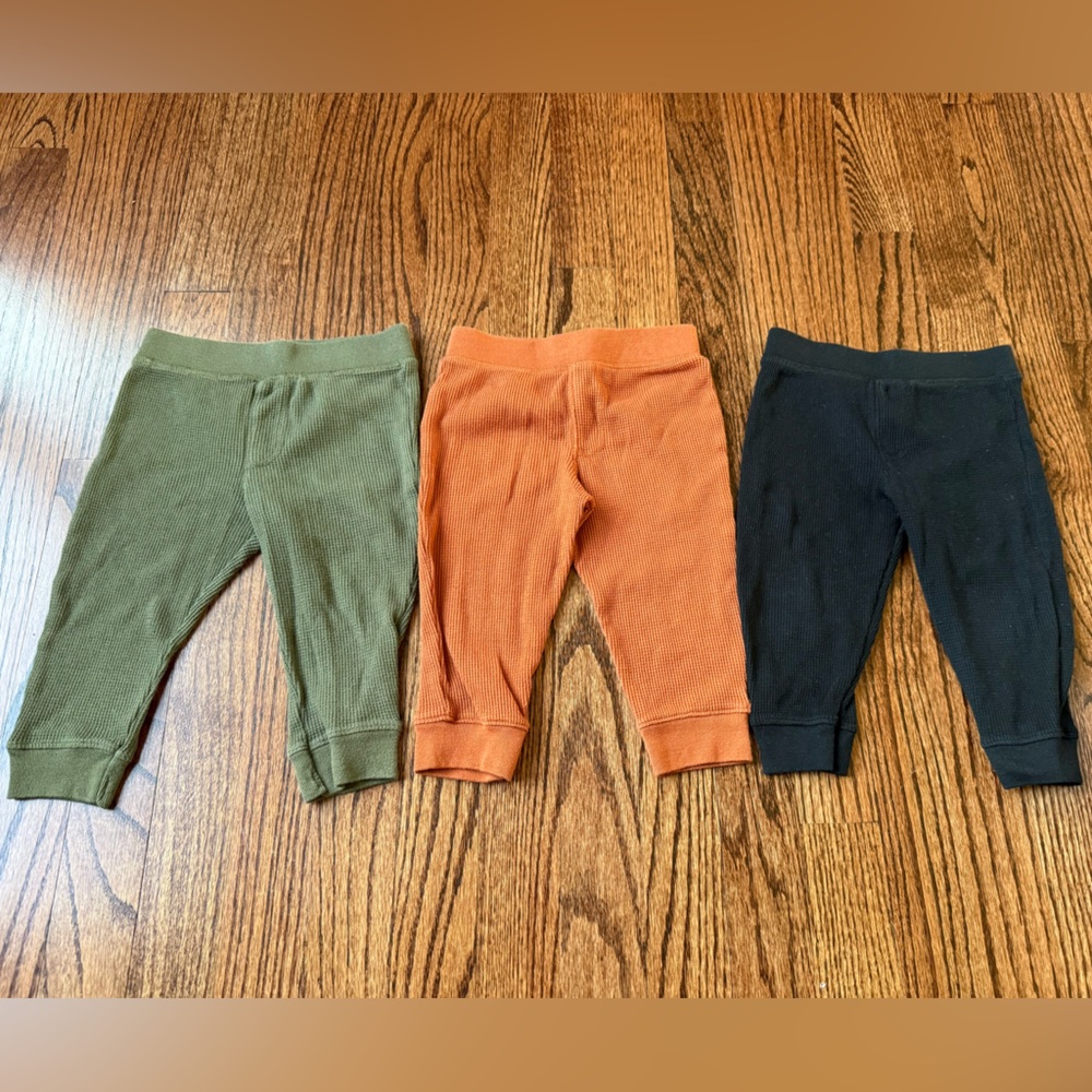 3 Pair Bundle Boy Waffle Pants - Size 18 months